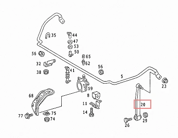 НОВЫЙ MB SLK R171 ЗАДНИЙ СТАБИЛИЗАТОР СТАБИЛИЗАТОРА ПОДВЕСКИ АНКЕРНЫЙ СТЕРЖЕНЬ A1243200289 OEM - Изображение 2 из 2