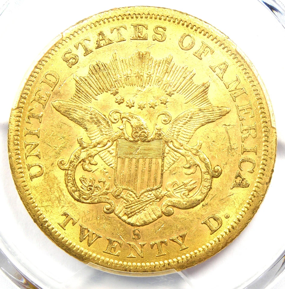 1858-S Liberty Gold Double Eagle $20 Coin - PCGS MS60 (BU UNC) - $9,000 Value - Image 4 of 4
