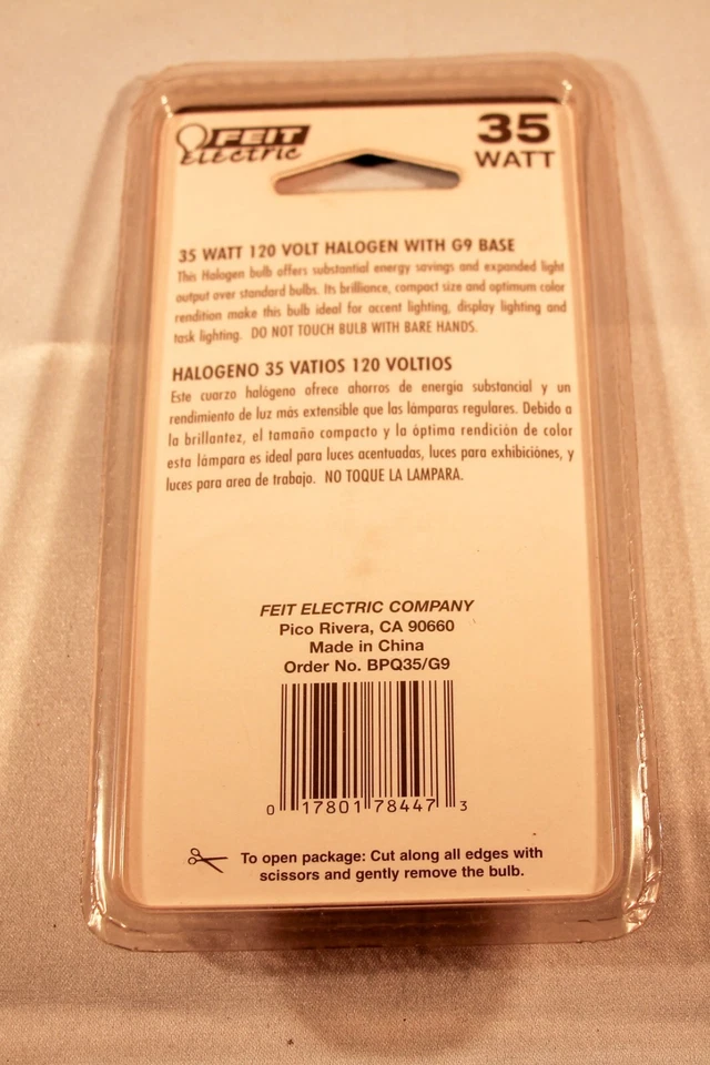 Feit Electric 35 watt 120 volt G9 base T4 unopened - Image 2 of 2