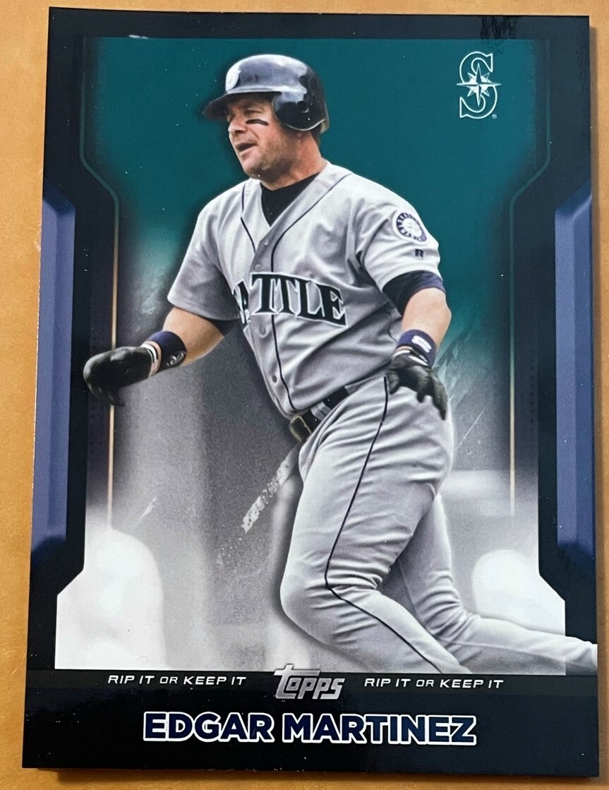 Seattle Mariners Ripped 2021 Topps Rip Baseball #37 Edgar Martinez Black Seattle Mariners ...