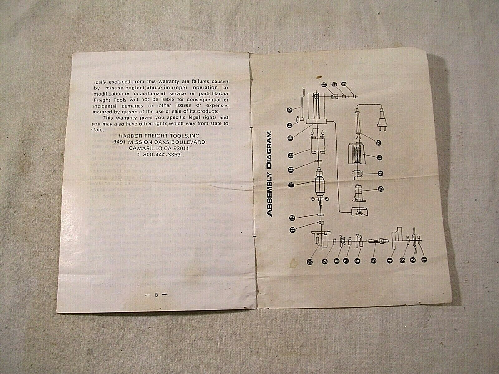 Chicago Electric Harbor Freight 4-1/2 Disc Grinder 31135 Operating Instructions
