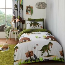 Image of PREHISTORIC DINO Duvet Cover With PillowCase/ Sheet/ Curtains Boys Kids Bedding