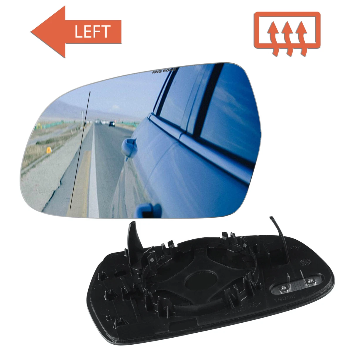 For Audi A3 8P A4 B8 A5 Left Hand Side Heated Wing Door Mirror Glass Convex N S