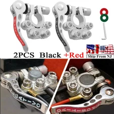 2Pcs Car Battery Terminal Connectors Positive Negative Quick Release Disconnect 