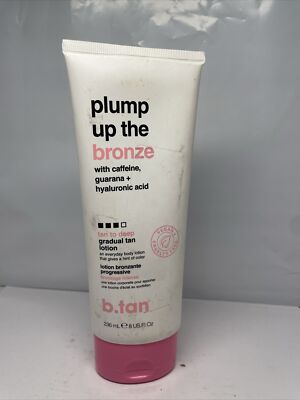 b.Tan Plump Up The Bronze Tan To Deep Gradual Tan Lotion 8 oz Full Size NEW
