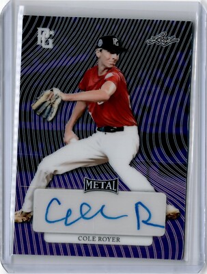 2023 Perfect Game Metal Purple Cole Royer 5/8 Auto (B15) Georgia Tech