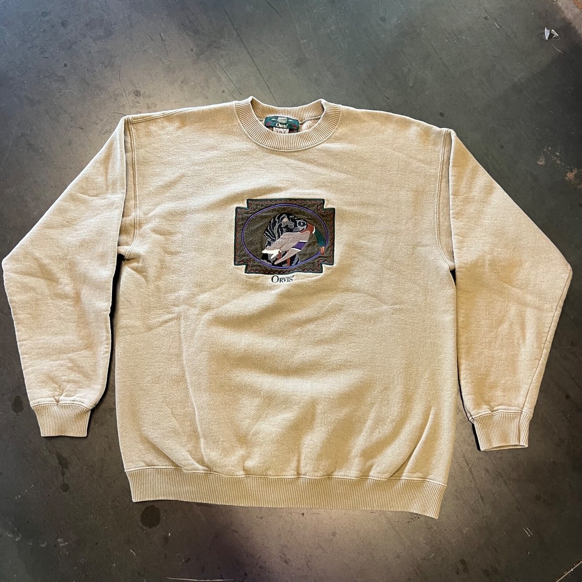 Vintage Orvis Brand Crewneck Sweatshirt Embroidery Size XL Tan Dog Duck  Hunting | eBay