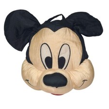 Vintage Disney Nylon Mickey Mouse Head Face Pillow Stuff for Kids Plush