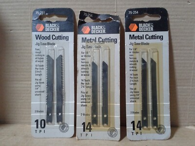 Black & Decker 75-254 Metal Cutting & 75-251 Wood Cutting Jigsaw Blade, New