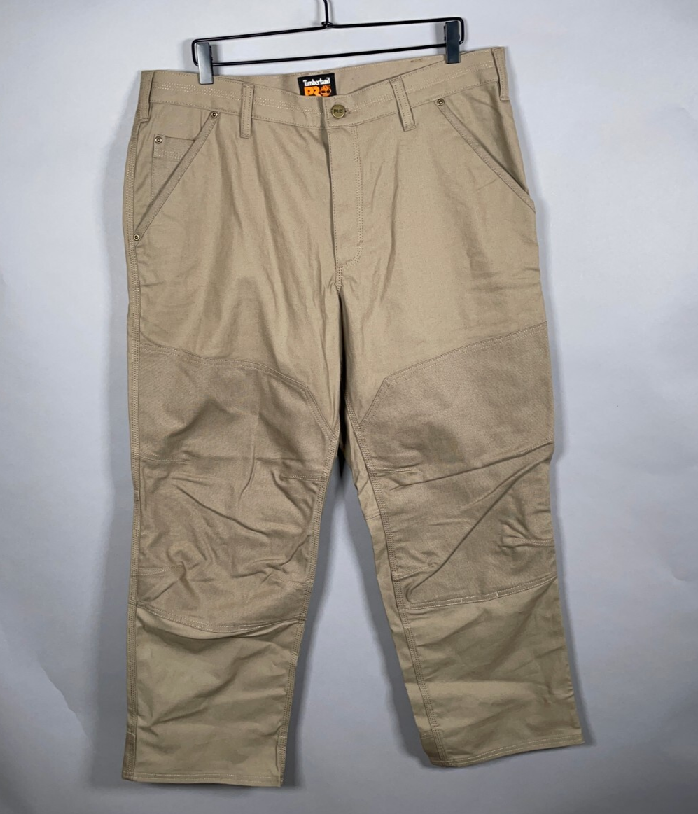Timberland Pro Double Knee Canvas Work Pants Men's 38 x 30 Beige