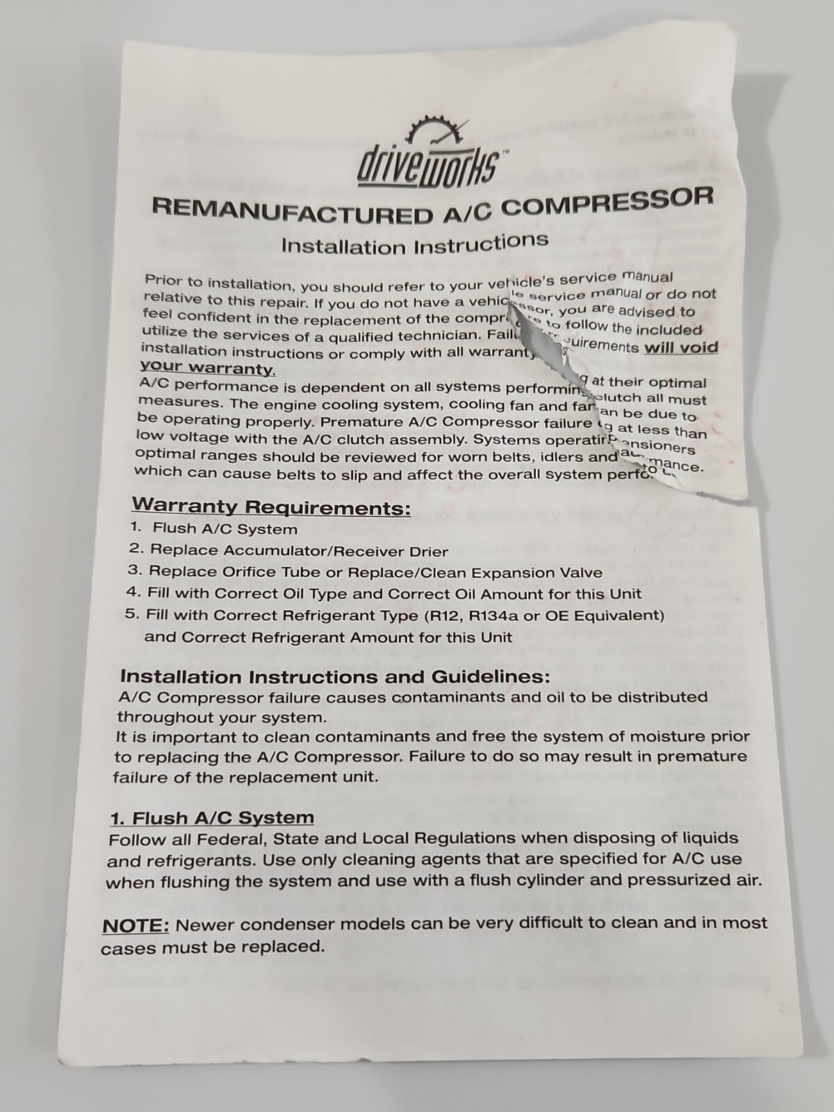 *REMANUFACTURED IN FACTORY BOX* DriveWorks DW57948 A/C Compressor