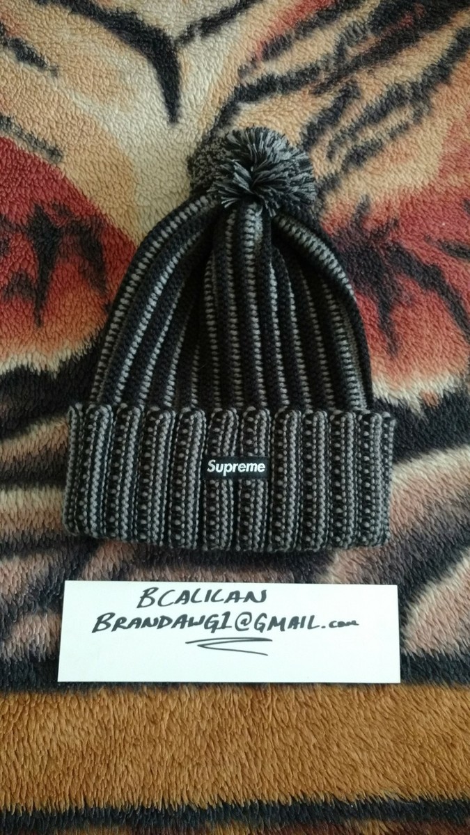 Supreme シュプリーム Contrast Stripe Beanie Supreme FW19 Contrast Stripe Beanie Black 100% AUTHENTIC