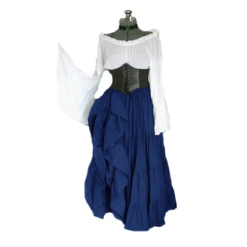 Damen Medieval Viktorianisches Kleid Mittelalter Fasching Kostüm Gothic NEUE - Bild 7 von 29