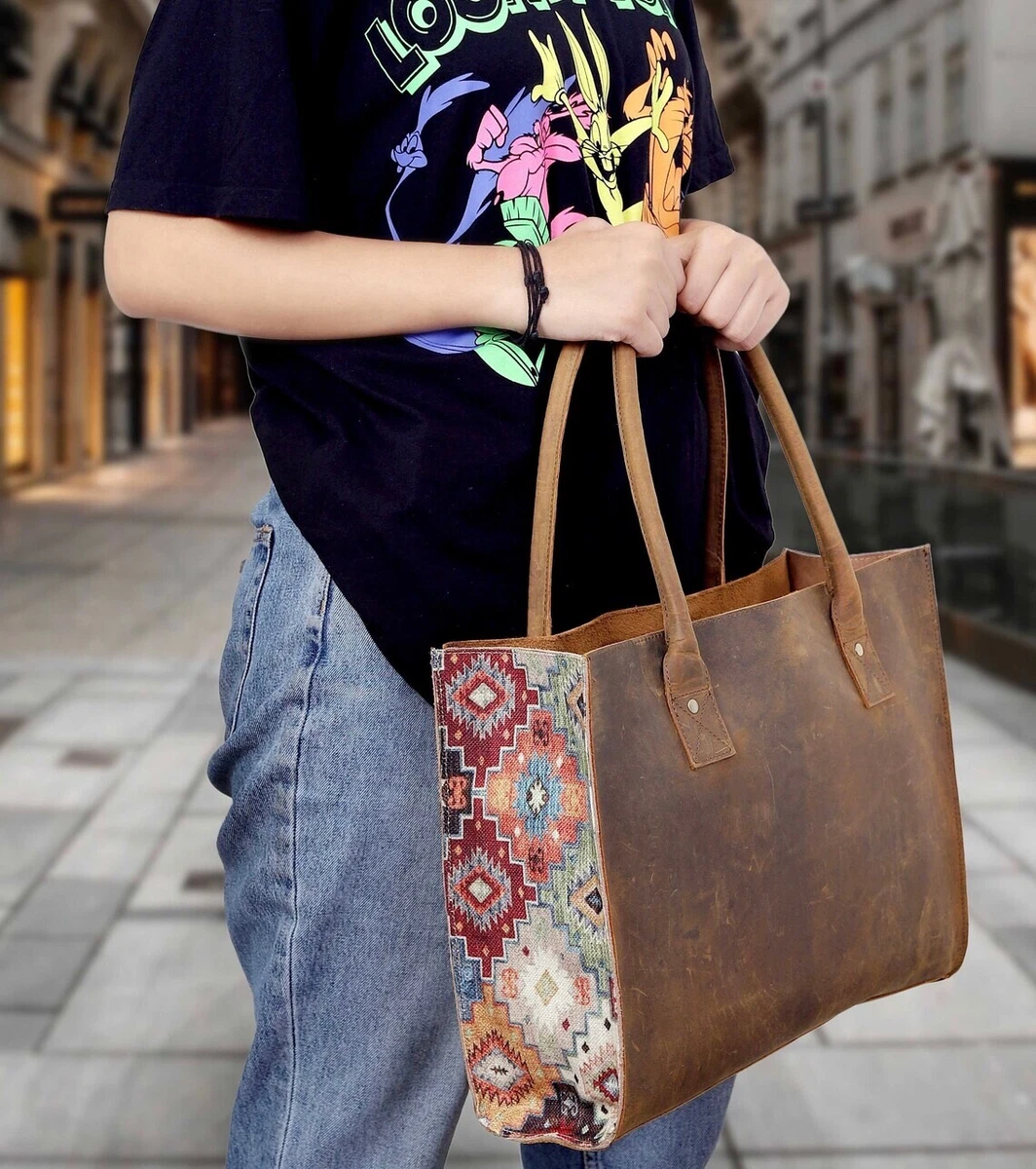 leather tote bag gift for women leather gift bags work bag large tote purses TLF