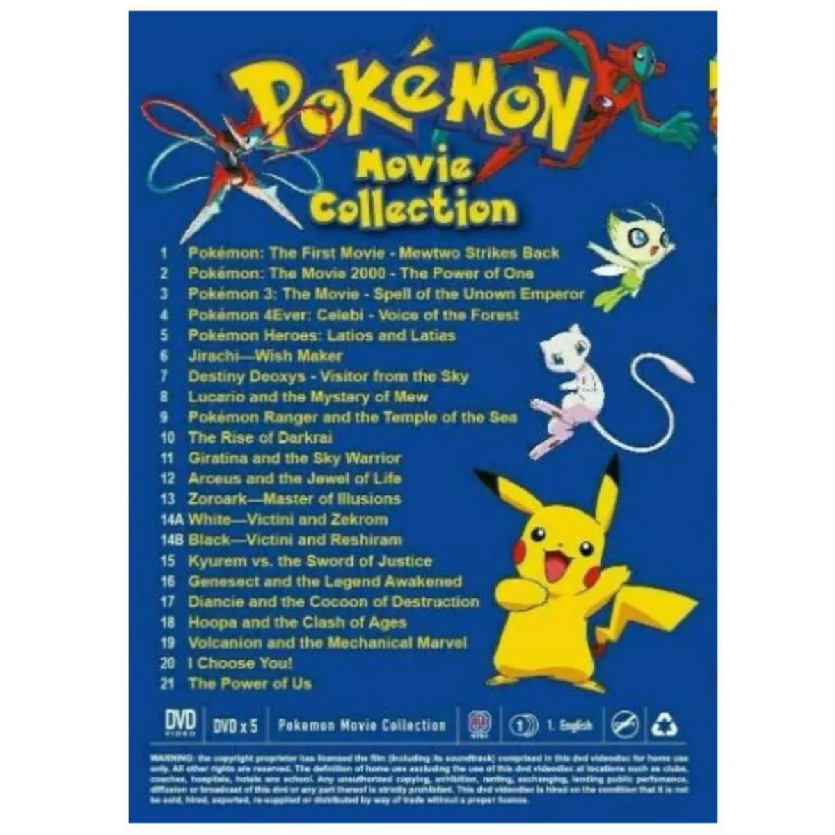 Pokemon (21 in Movie) English Version Collection Box DVD