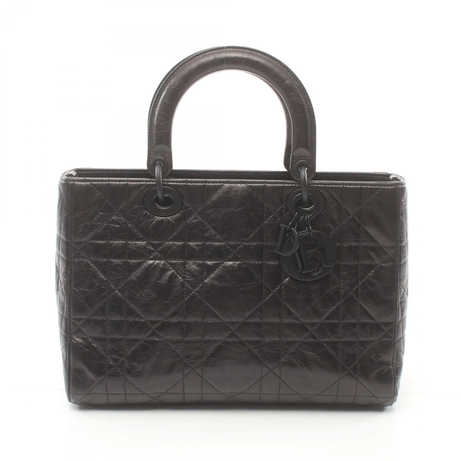 Sac à main fourre tout Dior Lady D Sire macro cannage cuir noir occasion femme