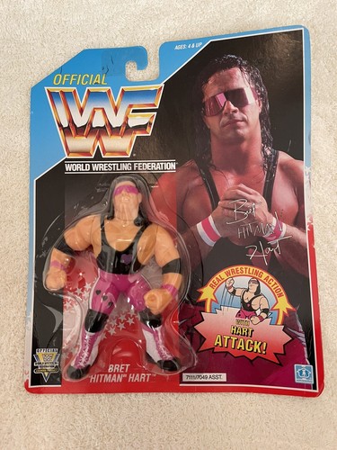 1992 WWF Bret Hart MOC Mint On Card Hasbro Figure ...