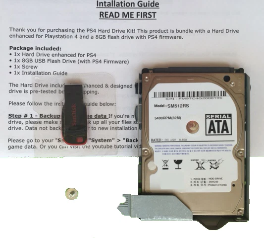 New All in one 2TB PS4 Hard Drive Upgrade Kit For PlayStation 4
