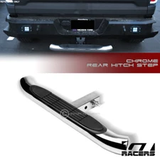 3" Tube Chrome Rear Trailer Hitch Step Bar Bumper Guard w/2" Tow Receiver G07