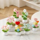 Pink Handmade Crochet Small Potted Plants Car Interior Desktop Decor Gift