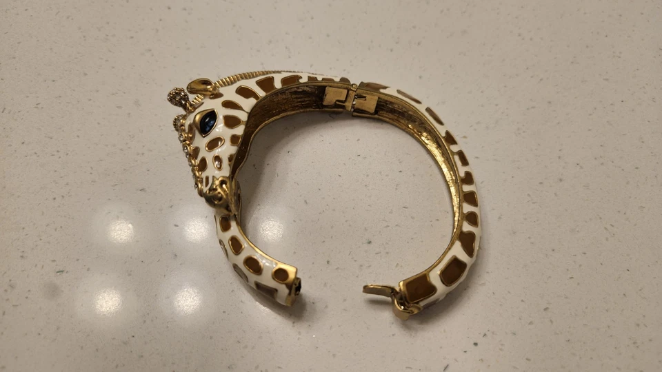 Pulsera pinza jirafa vintage esmaltada "J Crew" + estrás Foto 4 de 4