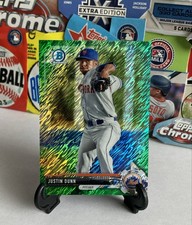 2017 Bowman Chrome - Prospects Justin Dunn #BCP223 Green Shimmer Refractor...