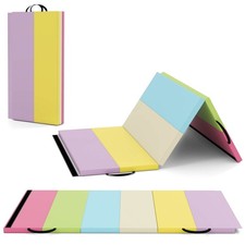 Tri-Folding Gymnastics Mat 6' x 4' Tumbling Mat for Kids with Carrying Handles