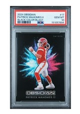 PATRICK MAHOMES II 2024 OBSIDIAN BLACK COLOR BLAST SSP CHIEFS PSA 10 