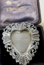 Antike Silber Herz Anstecknadel Schale gepunzt Birmingham 1927