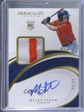 2019 Panini Immaculate 99/99 Myles Straw #11 RPA Rookie Patch Auto RC 0x1