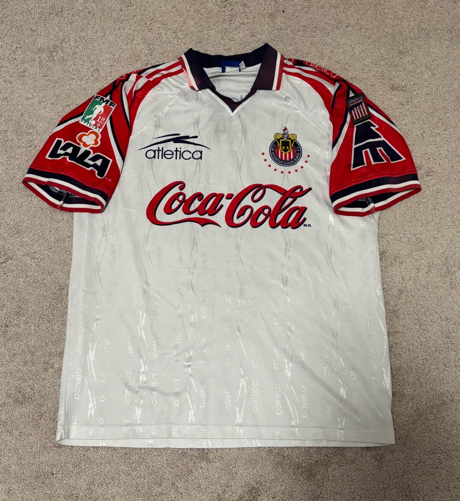 Chivas de Guadalajara Atletica 1998/1999 Liga MX Away Soccer Jersey Sz L G Rare