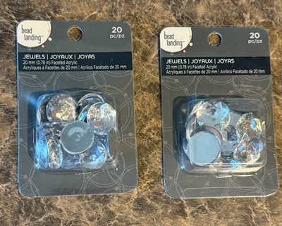 Bead Landing Jewels 20 mm Faceted Acrylic 20 pieces (2 boxes- 40 total pieces)