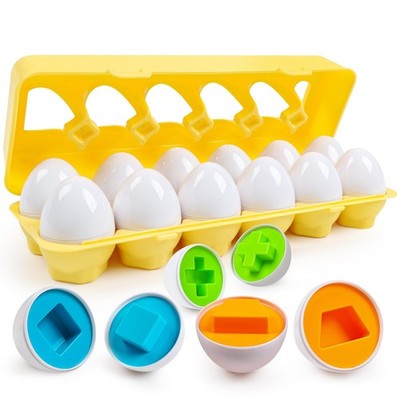 Toddler Eggs Toys,Montessori Geometric Egg Early Fine Motor Skills Learning C...