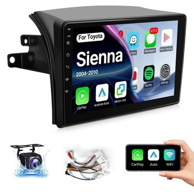 For 2004-2010 Toyota Sienna Carplay Radio FM RDS Backup Camera BT WiFi w/Cam