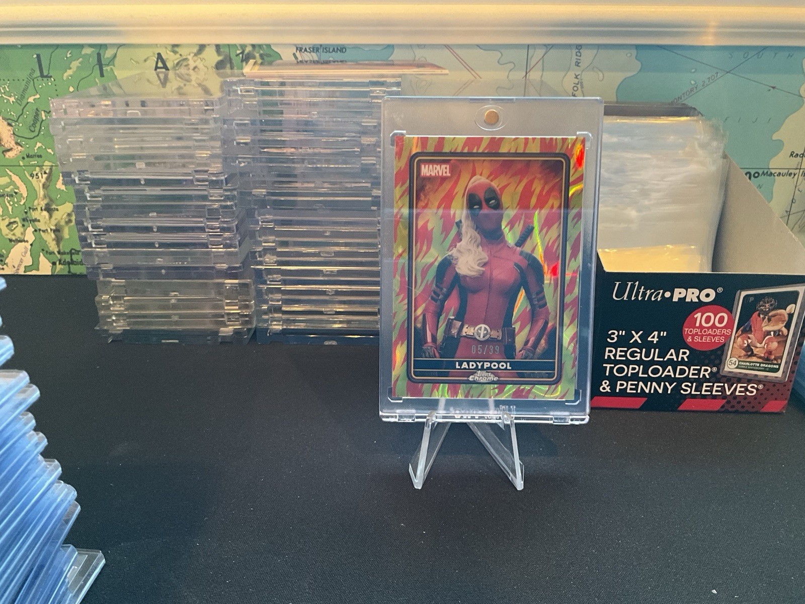 2025 Topps Chrome Deadpool Ladypool #27 Human Torch Red & Orange Lava /39