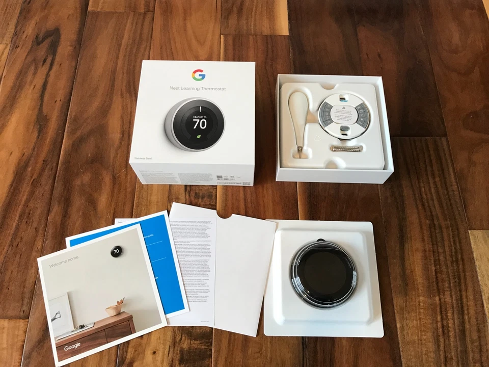 NUEVO En Caja Google Nest Learning Termostato A0013 3ª Generación Negro Foto 4 de 4