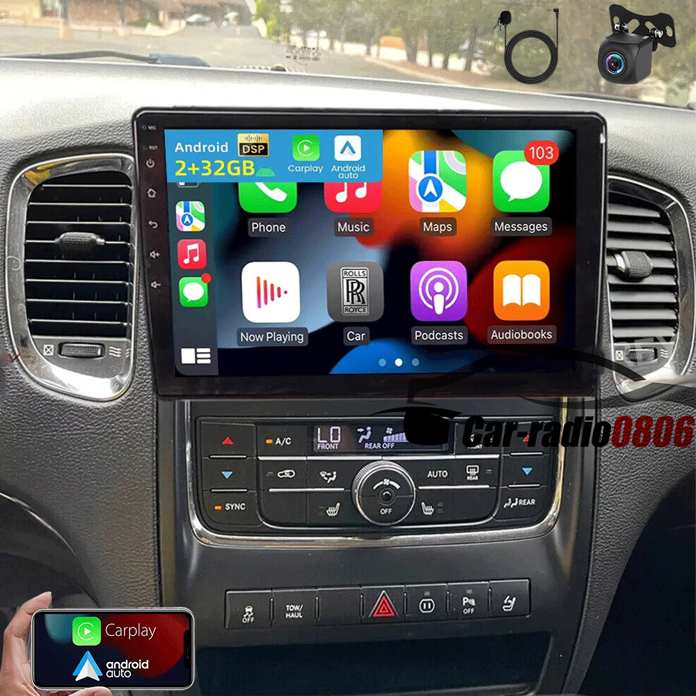 2+32GB For 2011-2013 Dodge Durango Android 15 Carplay Car Stereo Radio GPS Navi