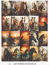 HORSES IN NATURE 2 - COMPLETE SHEET OF 20 STICKERS