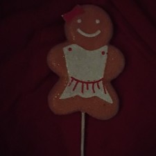 Artificial Gingerbread Girl Door Decoration Christmas Stem