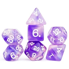 Dice And Gaming Accessories Polyhedral Rpg Sets Purple And Pink Rpg Dice Set (7