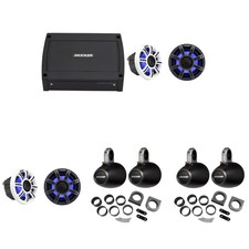 Kicker Premium Marine 6.5" 51MSC65 2 Pair  With 2 Pair 12KMTES Black Encl...