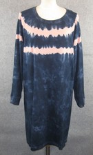 J. Jill Fit Dress Size Large French Terry Sweatshirt Blue Tie-Dye