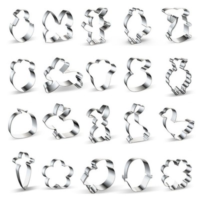 20 Pcs Stainless Steel Cake Decoration Cake Mold Baking Utensils Easter Bunny