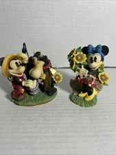Disney Enesco Home Grown Mickey Mouse | Minnie Mouse With Sunflowers Figurines