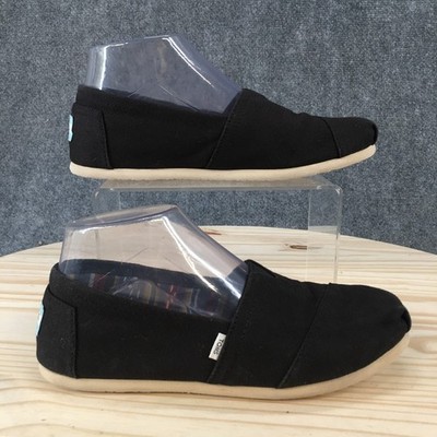 TOMS Shoes Womens 6.5 Black Alpargata Heritage Slip On Flats Comfort 10000869