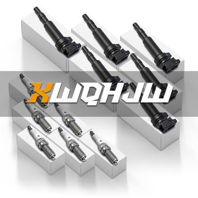 XWQHJW 6 Ignition Coil + Iridium Spark plug for BMW 128 335 328 528 535 X5 UF592