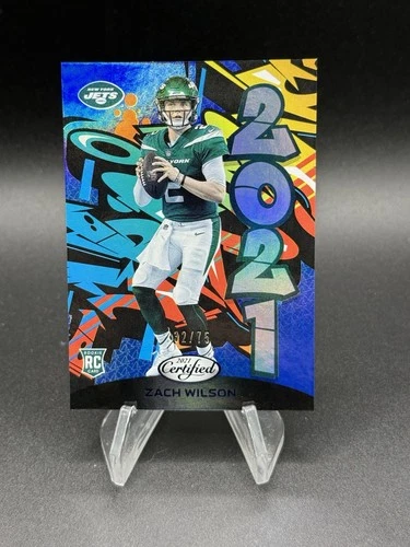 2021 Panini Certified Zach Wilson Graffiti Mirror Blue /75 SSP Rookie #2021-17