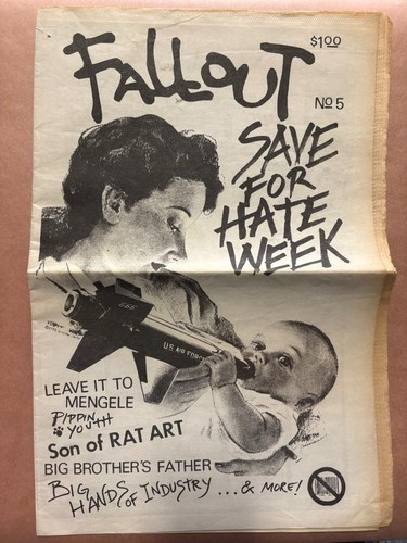 FALLOUT Magazine 1982 #5 Punk Rock Fanzine Leave it to mengele Pippin Youth Art