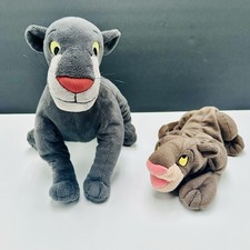 Disney Jungle Book Bagheera Panther Lot of 2 Gray Beanbag 9  Stuffed Plush 12  
