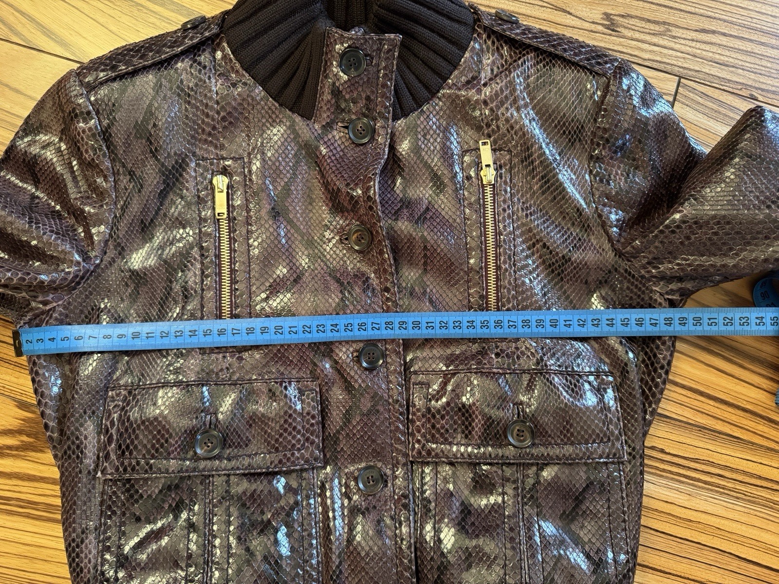 GUCCI Premium Python Leather Bomber Jacket Coat D… - image 15